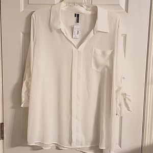 Maurices - Sheer White blouse - XXL
